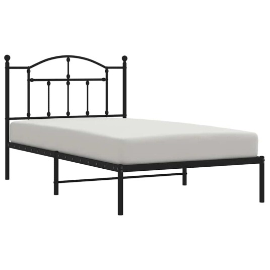 vidaXL Sengeramme i metall med hodegavl svart 100x190 cm