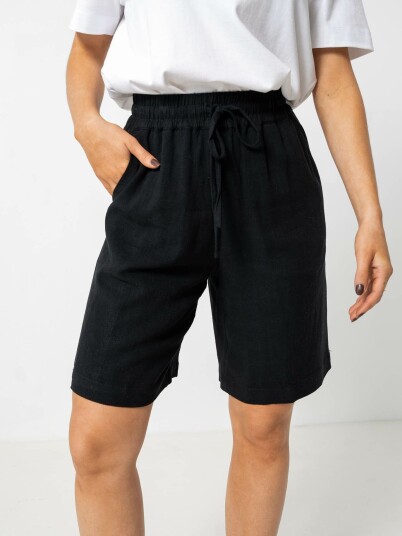 Selected Femme Viva Mid Waist Sun Shorts Sort 38