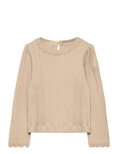 En Fant T-Shirt Ls Pointelle Beige 128 En Fant T-Shirt Ls Pointelle Beige 128