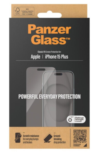 PanzerGlass skjermbeskytter iPhone 15 Plus Herdet Glass Classic Fit