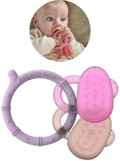 Matchstick Monkey Matchstick Monkeys Ice Cooling Teether Dusty Pink Pink One Size