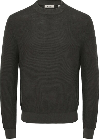 ONLY & SONS Onselias Reg Ls Structure Mock Knit   Grey   XL