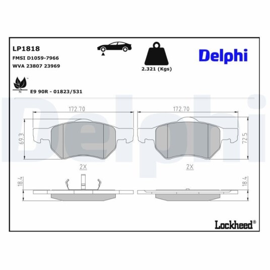 Bremseklosser DELPHI LP1818