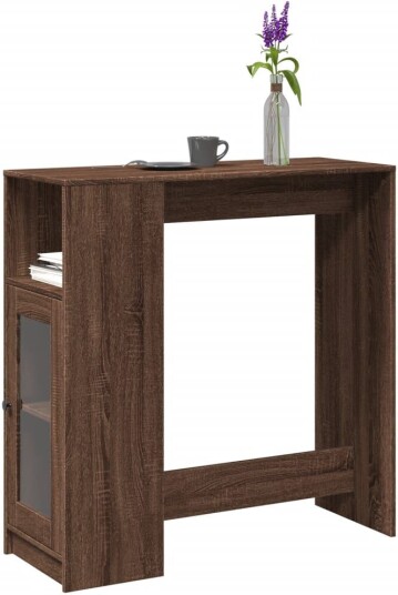 Barbord med stativer brun eik 101x40x103,5 cm konstruert tre 8721158386588