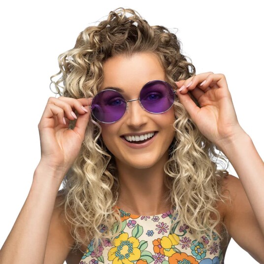 Lilla Runde Store Hippie Kostymebriller Lilla Runde Store Hippie Kostymebriller