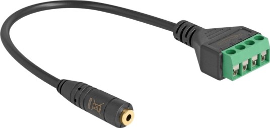 Delock Audioadapter 2,5 Mm 4-Stifts Stereokontakt Hunn Til 4-Pins Terminalblokk 20 Cm Svart Flertrådet 2,54 Mm Stigning Stripped Ends Delock Audioadapter 2,5 Mm 4-Stifts Stereokontakt Hunn Til 4-Pins Terminalblokk 20 Cm Svart Flertrådet 2,54 Mm Stigning Stripped Ends