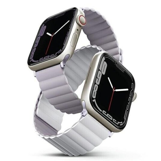 UNIQ Apple Watch (44/SE/45) UNIQ Revix Vendbar Klokkerem Magnetisk - Lilla / Hvit UNIQ Apple Watch (44/SE/45) UNIQ Revix Vendbar Klokkerem Magnetisk - Lilla / Hvit