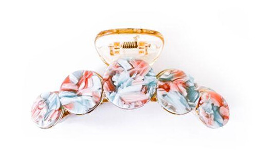 OnFleek, Hairclip Bubbly Marble MintyPeach
