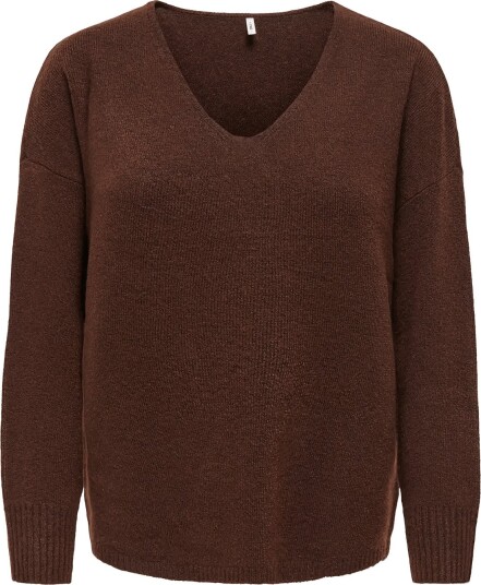 ONLY Onlrica L/S V Neck Pullo Knt Noos Brown M