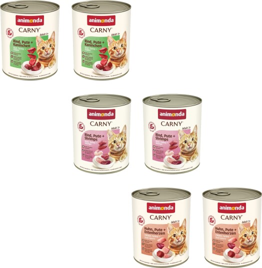 Animonda Carny Våtfôr Adult Kreasjoner Med Storfekjøtt Og Fjærkre 12 X 800 G Animonda Carny Våtfôr Adult Kreasjoner Med Storfekjøtt Og Fjærkre 12 X 800 G