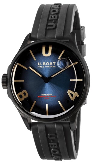 U Boat Herreklokke 9020/B Darkmoon Blå/Gummi Ø40 mm