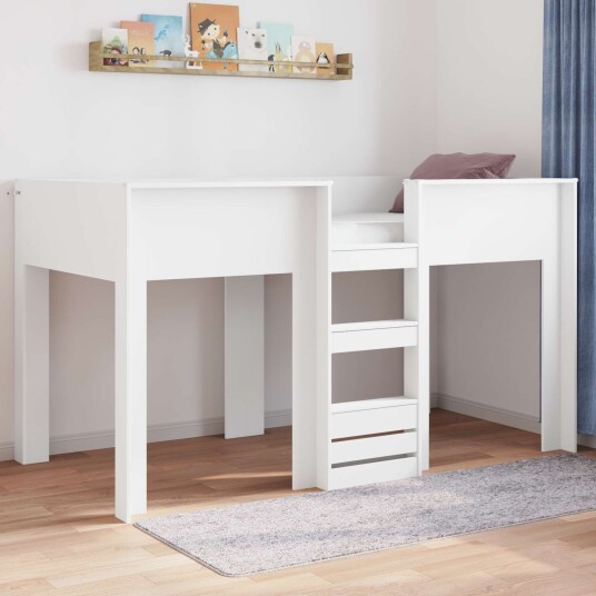  Køyeseng for Barn med lagring Hvit 90 x 190 cm Konstruert tre