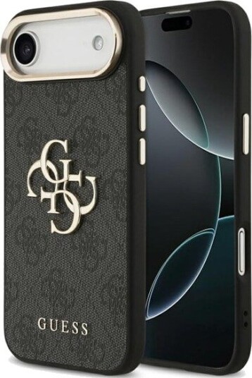 GUESS 4G Big 4G Classic Logo Case for iPhone Air - Black and Gold