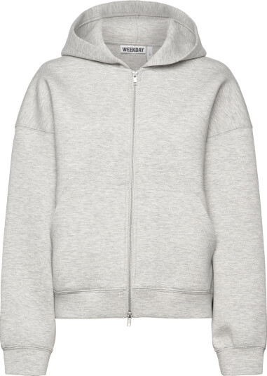 Weekday Oversized Scuba Zip-Hoodie - Grey - M Weekday Oversized Scuba Zip-Hoodie - Grey - M