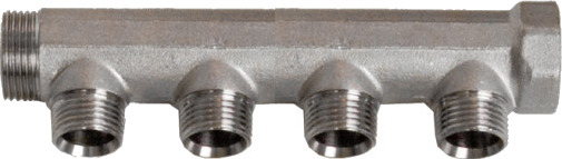 3/4" x 1/2" 4 grenet fordelerrør messing TEA belegg uten kobling.