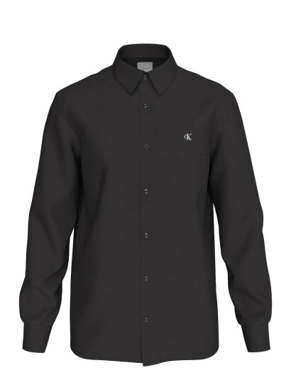 Calvin Klein Ls Solid Linen Classic Shirt Black XXL