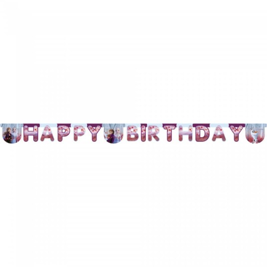 Globos Europe Frozen 2 Happy Birthday Banner Globos Europe Frozen 2 Happy Birthday Banner