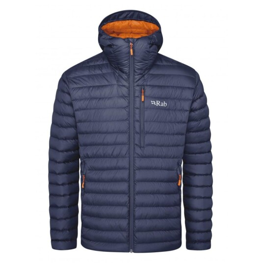 Rab Microlight Alpine Jacket Herre, Dim Deep Ink, Marmalade, 2XL Rab Microlight Alpine Jacket Herre, Dim Deep Ink, Marmalade, 2XL