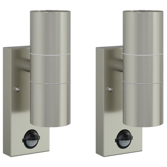  Utendørs Vegglamper 2 Pcs Sølv 7 X 10 22cm Rustfritt Stål