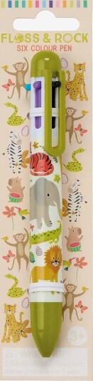 Floss & Rock Click Pen 6 Colour - Jungle - GREEN - 16X2X2