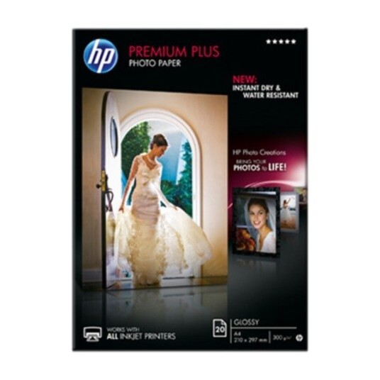 HP Premium Plus glanset fotopapir A4 20-pk. HP Premium Plus glanset fotopapir A4 20-pk.