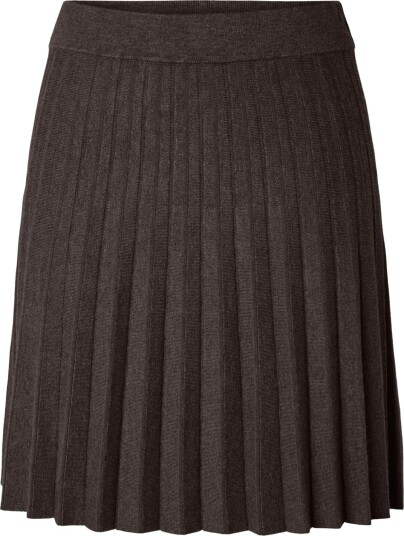 Y.A.S Elena High Waist Pleated Skirt Brun XL