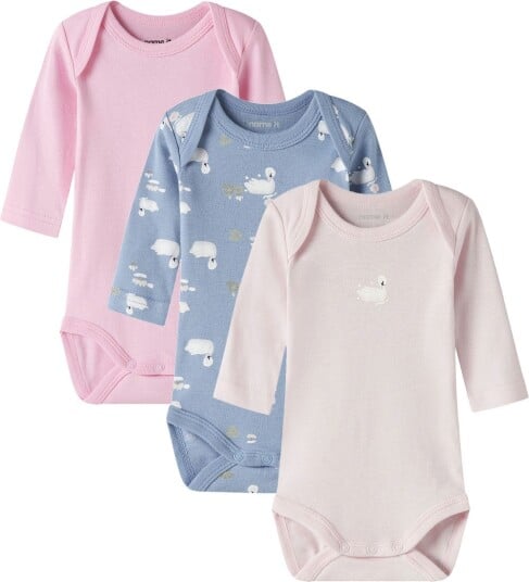 Name It Nbfbody 3P Ls Swan Noos Pink 62
