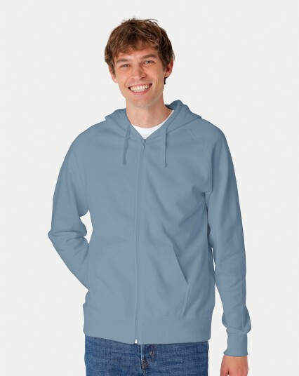 Neutral Organic   Mens Hooded w. Zip Blå
