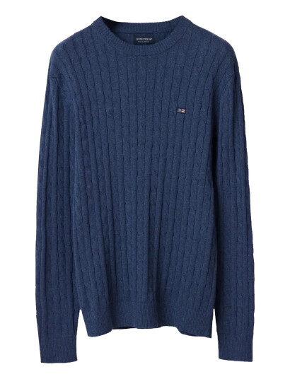 Lexington Clothing Cotton Cable Knitted Sweater - Navy - M Lexington Clothing Cotton Cable Knitted Sweater - Navy - M