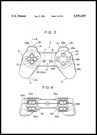 Classic Game Controller Design Plakat / 100x150