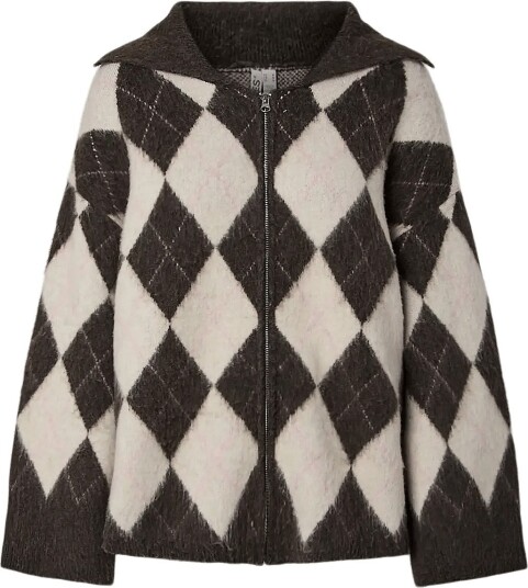 Pieces Pcalva Ls Loose Check Knit Cardigan HOT FUDGE M Pieces Pcalva Ls Loose Check Knit Cardigan HOT FUDGE M