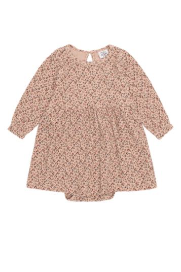 Hust And Claire Hust & Claire Kristi Little Roses kjole til baby rugby tan 56