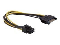 Delock Strømkabel SATA til 6-pins PCIe 21 cm - Gul/Svart Delock Strømkabel SATA til 6-pins PCIe 21 cm - Gul/Svart