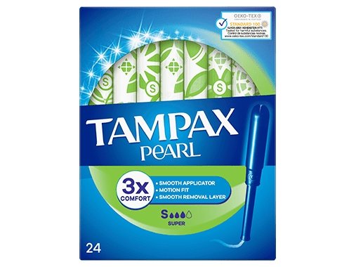Tampax Pearl Super 24 Stykker Tampax Pearl Super 24 Stykker