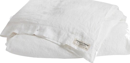 Lovely Linen Dynetrekk Misty i vasket lin Hvit