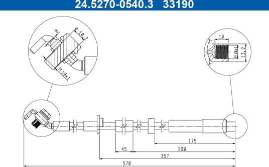 ATE 24.5270-0540.3 Bremseslange
