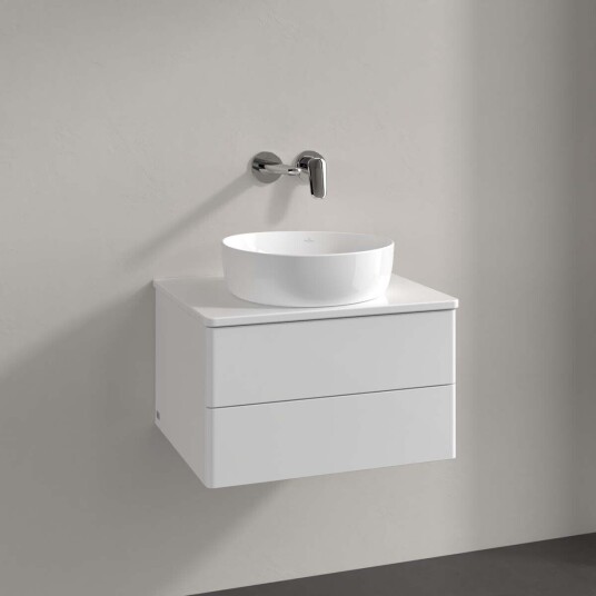 Villeroy & Boch Antao Servantskap med 2 skuffer 60x50x36 cm u/lys Hvit Høyglans Villeroy & Boch Antao Servantskap med 2 skuffer 60x50x36 cm u/lys Hvit Høyglans