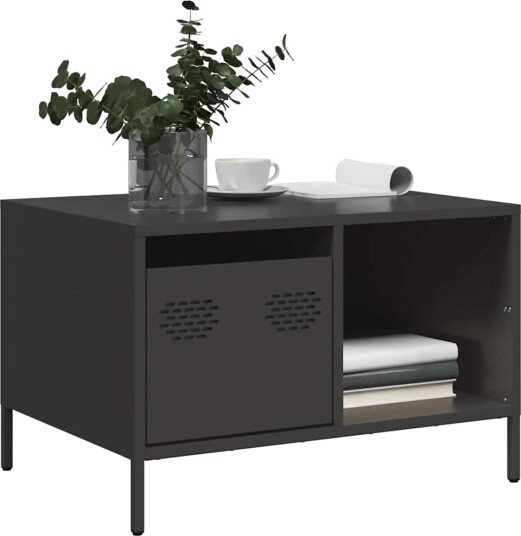  Salongbord svart 68,5x50x43,5 cm kaldvalset stål 8721102930379