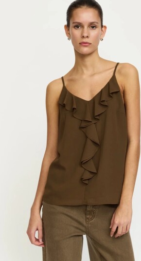 Soft Rebels Srfrida Frill Top Brown XS Soft Rebels Srfrida Frill Top Brown XS