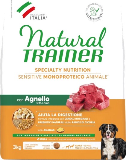 Natural Trainer Tørrfôr Adult Trainer Natural Sensitive No Gluten Medium Maxi Med Lam 2 X 3 kg