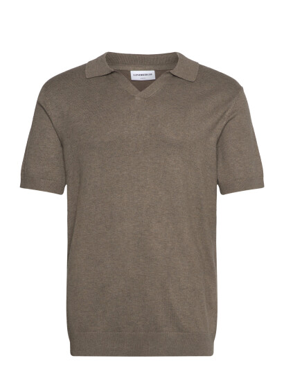 Lindbergh Ecovero S/S V-Neck Polo - Beige - L