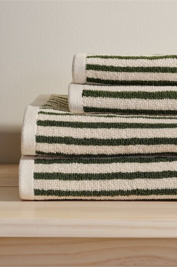 Jotex Håndklesett 4pakning Grønn/offwhite DIXIE 2204287060 Jotex Håndklesett 4pakning Grønn/offwhite DIXIE 2204287060