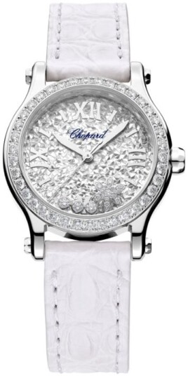 Chopard Dameklokke 278573 3023 Happy Sport Sølvfarget/Lær Ø30 mm