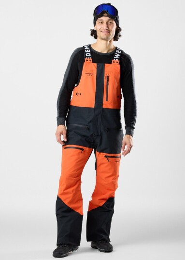 Swedemount Freeride Bib Pants Orange/Black M Skibukser