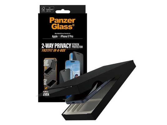 PanzerGlass Privacy Skjermbeskytter til iPhone 17 Pro med FastFit-teknologi