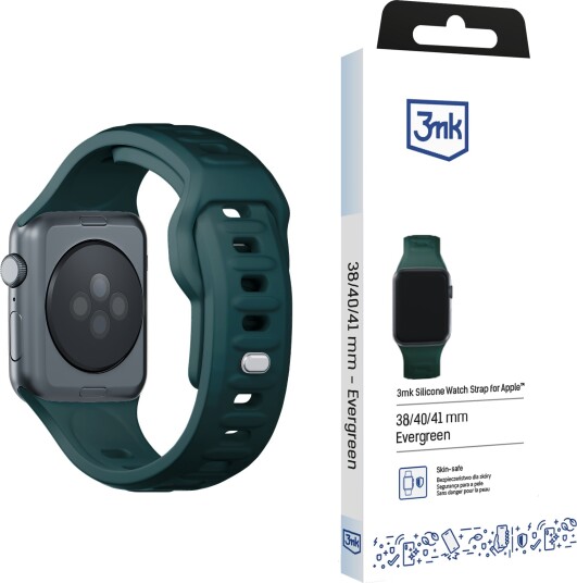3mk Silikonreim til Apple Watch 42/44/45/49mm Grønn