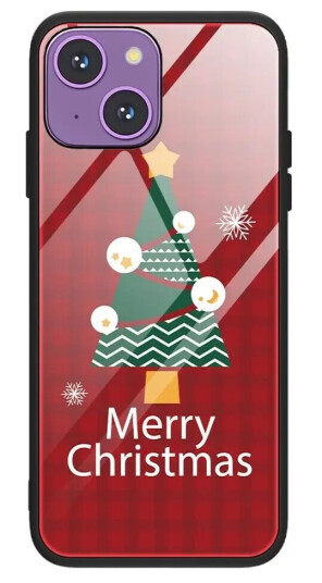 INCOVER iPhone 15 Jule Deksel m. Glassbakside - Juletre INCOVER iPhone 15 Jule Deksel m. Glassbakside - Juletre