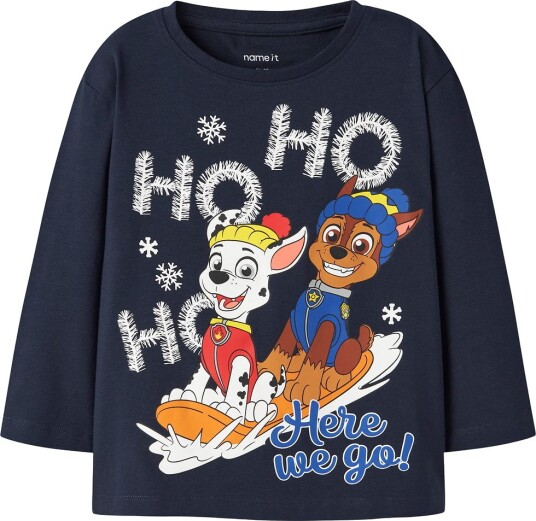 Name It Nmmsanti Langermet Topp med Paw Patrol Trykk - Marineblå - Størrelse 104