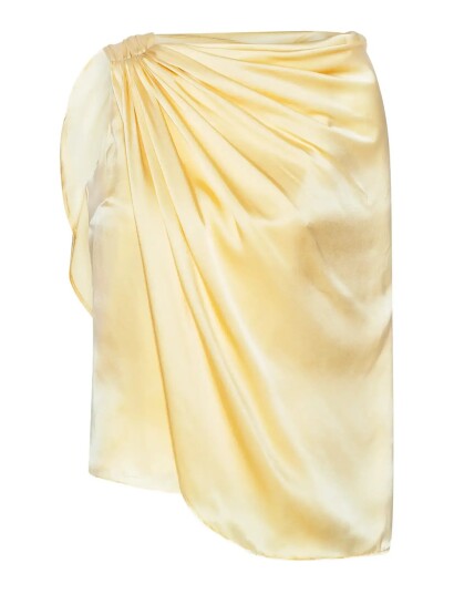 ROTATE Birger Christensen Chiffon Cape Top Yellow 42 ROTATE Birger Christensen Chiffon Cape Top Yellow 42