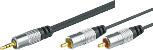 Tecline 1.5M 2 X Rca 3.5Mm 2 X Rca Hankjønn 3.5Mm Hankjønn 1,5 M Sort
